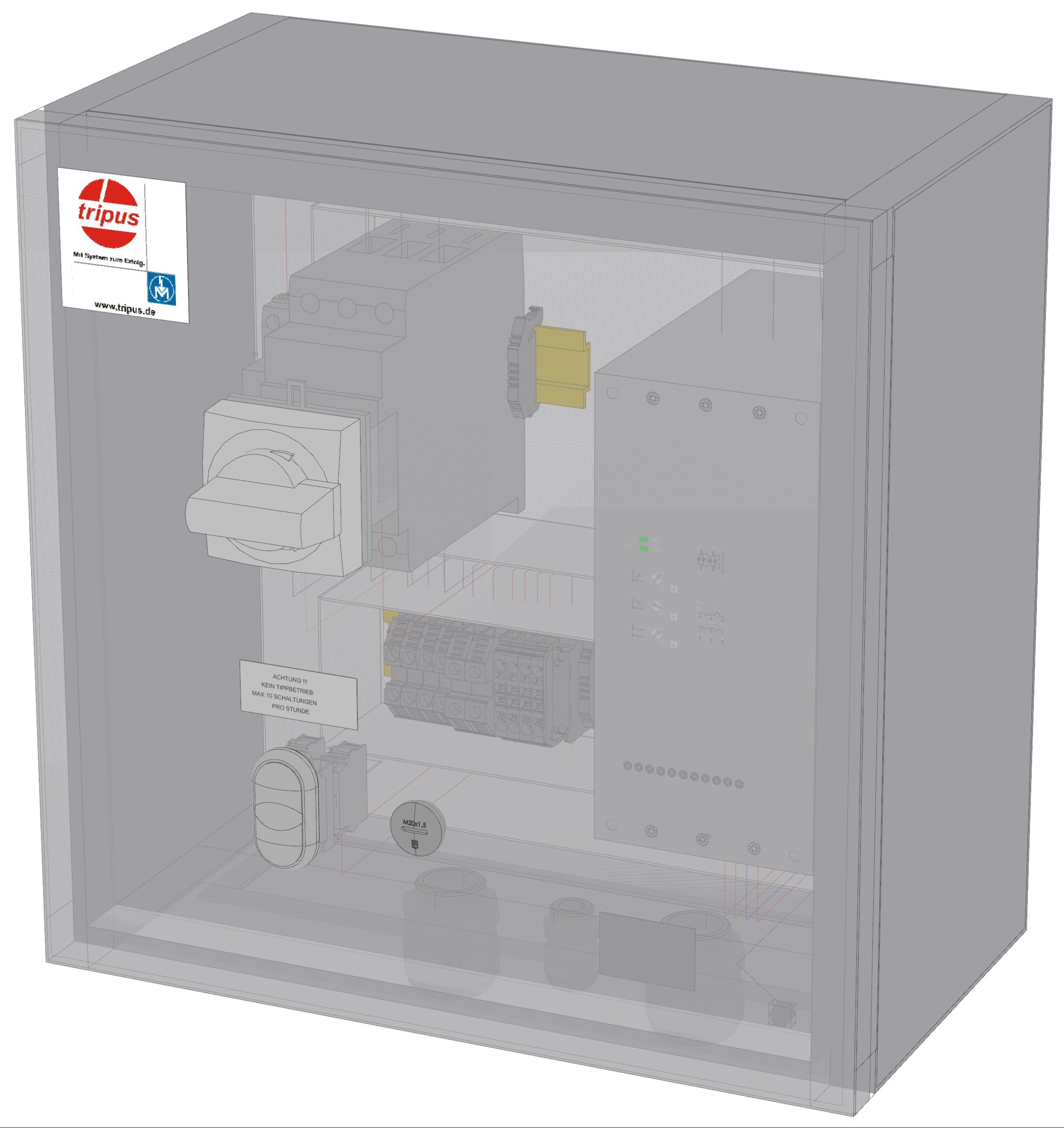 Softstarter - heavy start-up - in steel enclosure - 22KW